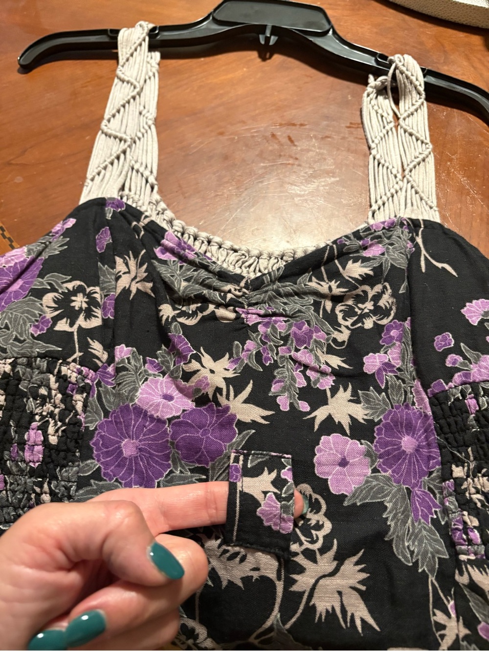 Free People VINTAGE Mini Dress with Purple Floral Print - Picture 7 of 7